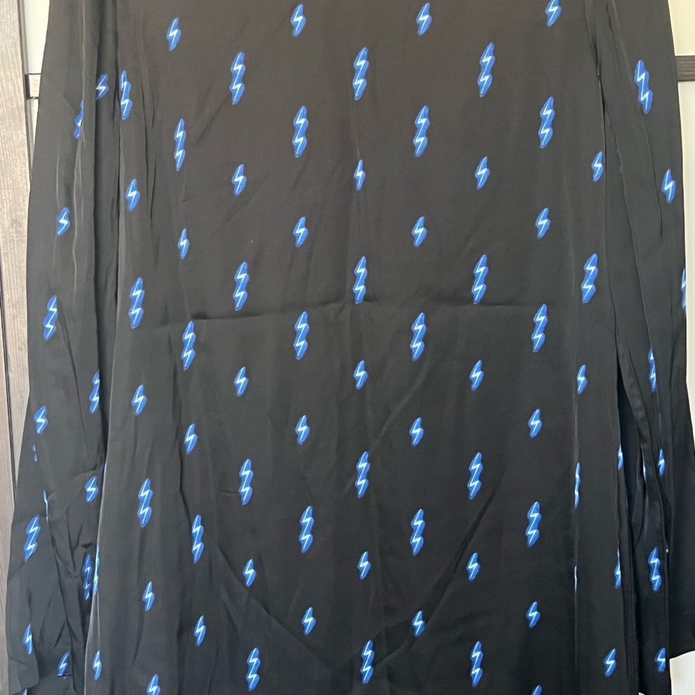 Black and Blue Lightning Print Skirt